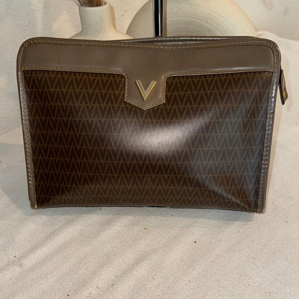 Authentic Mario Valentino Brown Cosmetic Bag